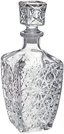 Chefcaptain Liquor Decanter Bottle With Stopper, Lead-Free Glass, Crystal Cut Design, 760ml (26 Oz), Dishwasher Safe, Clear Chefcaptain Liquor Decanter Bottle With Stopper, Lead-Free Glass, Crystal Cut Design, 760ml (26 Oz), Dishwasher Safe, Clear