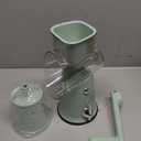 TOPAA Rotary Cheese Grater with Handle Vegetable Shredder with 5 Blades, Round Mando line Slicer and Food Chopper for Kitchen (Green)