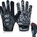 Football Gloves for Kids, Youth, and Adults - Super Sticky Silicone Receiver Gloves for Men and Women (Black)