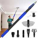 26FT Reach Light Bulb Changer for High Ceilings with Telescopic Extension Pole, 5-20Foot Light Bulb Extension Pole Changer with Baskets and Suction Cup for High Ceilings and Recessed Lights