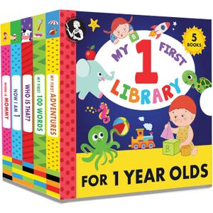 Madame Curies My 1 Year Old Library Set of 5 | Baby Toys, for Ages 12-18-24 Months | Best Toddler Board Books | Birthday Gift Ideas for Newborn Girl & Boy, Infant Toys