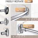Bonpally Curved Shower Curtain Rod for Bathroom, 40-72 Inches Adjustable Curved Shower Rod, 0.9MM Rustproof Shower Curtain Rod with Rotating Brackets for Extra Shower Space, Need to Drill, Chrome