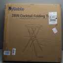 Byliable 28in Cocktail Table White High Top Folding, Round Portable Bar Height Folding Table with Removable Legs, Indoor Outdoor Banquet for Parties, Commercial, Speech, School