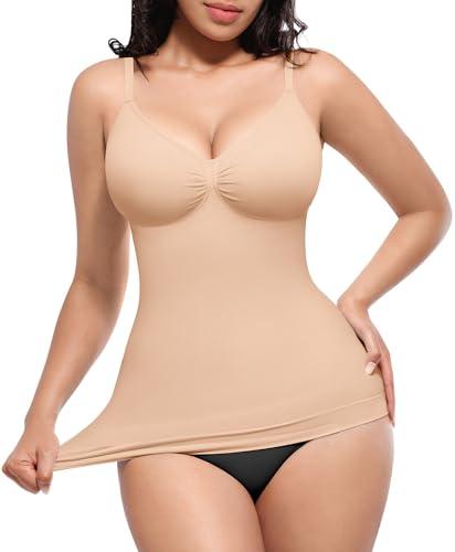 SHAPELLX Camisole Tops for Women Plus Size Shapewear Tummy Control Cami Body Shaper with Adjustable Strap Skin XXL