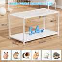 BORISI Hamster Cage Metal - Chewproof Large Hamster Cage Guinea Pig Cages, Hamster Habitat Stackable with Top Access, Easy Assemble Dwarf Syrian Hamster Tank for Gerbil (40.5L x 22W x 20.8H, White)