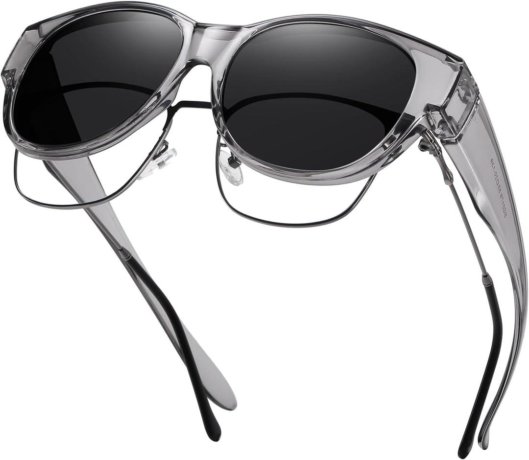 GEGURI Fit Over Glasses Polarized Sunglasses for Women & Men, Stylish Cat Eye Design Sun Glasses 100% UV Protection