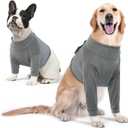 IDOMIK Dog Recovery Suit, Dog Surgery Recovery Suit Front Legs, Comfy Joint Leg Sleeves After Surgery, Elbow Braces Protector for Leg Injuries & Joint Pain, Cone Collar Alternatives, Grey,M (M(Chest Girth:17.3"-21.7"))