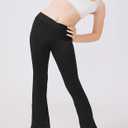 DANI CHINS Girls Athletic Bootcut Leggings Quick Dry Flared Compression Yoga Pants(Navy, 12)