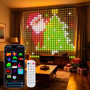Smart LED Curtain Lights, RGB+IC Color Changing Holiday Wall Lights, 6.6x6.6ft 400 LEDs, Indoor Dynamic DIY String Lights, APP Remote Control, for Bedroom, Living Room, Window Decor, Party, Wedding