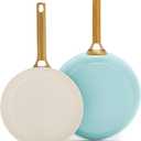 GreenPan Nonstick Reserve Pro 10” & 12” Frying Pan Set, NSF Certified Ceramic, Hard Anodized PFAS-Free Skillets, Stainless Steel Handles, Oven & Dishwasher Safe, Seaside Blue