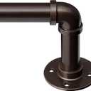 Zeerobee 1 Inch Industrial Curtain Rods, Antique Bronze, 66"-120" | Adjustable Wrap Around Blackout Design, Indoor/Outdoor Use, Room Divider, Heavy Duty Iron Material, for Windows 66 to 120