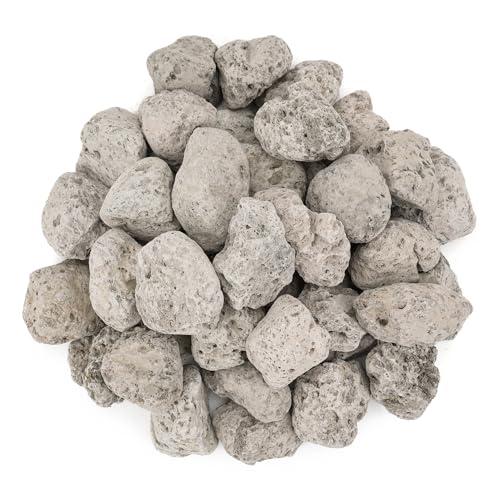 Stanbroil Light Weight White Lava Rock Granules - Natural Volcanic Rocks Decorative Landscaping Stones for Outland Living Bond Portable Fire Pit, Gas Log Set and Fireplace - 5 Pounds (1.2" - 1.9")