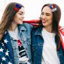 2 x Red White and Blue Star Hair Clips for Women Girl y2k Hair Barrettes Hair Accessories for Thin Short Thick Hair 4 Sets