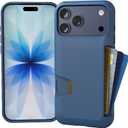 Smartish iPhone 17 Pro Max Wallet Case - Wallet Slayer Vol. 1 [Slim + Protective] Credit Card Holder - Drop Tested Flip Hidden Card Slot Cover for Apple iPhone 17 Pro Max - Blues on The Green