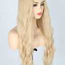 Blonde Wigs for Women Fluffy Long Wavy Sarah Wigs Heat Resistant Synthetic Wig for Daily Party