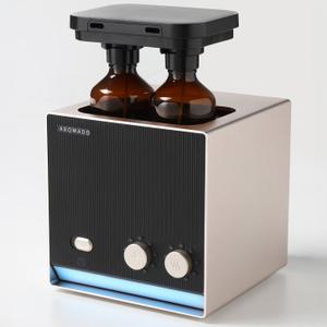 Smart Aroma Dual-Scent Waterless Essential Oil Diffuser, Cold Air Tech Scent Air Machine for 2000 Sq Ft, 2200ml Hotel Collection Diffuser for Home & Office (Gold Titanium, Two Scents)