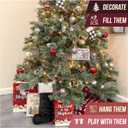 Iconikal 4-Pack Black 18-Inch Plush Fabric Christmas Stocking, Soft White Cuff, Holiday Decor