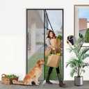 38 x 84 Inch Magnetic Screen Door, Keeps Bugs Out and Lets Breezes In, Heavy Duty Fiberglass Mesh Fabric, Dog and Cat Door, Net Door Curtain