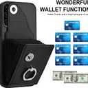 Wallet Case for Samsung Galaxy A26 5G,[Store 6 Cards] Black YBK | Premium Leather,with Card Holder,360° Rotatable Ring Stand,Magnetic Clasp,Shockproof Protective,Durable