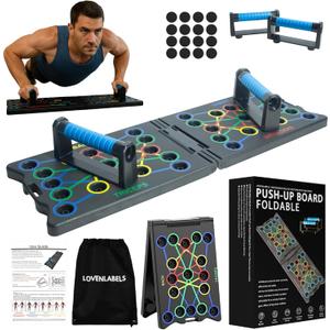 Foldable Push-up Board | Workout Equipment for Strength Training & Bodyweight Exercises | Fitness Equipment for Men & Women | Portable Exercise Equipment for Home Gym & Calisthenics