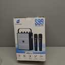 100W Powerful Voice Amplifier with 2 Wireless Microphones, Big Pro Sound Portable Speaker with Microphone, Bluetooth Speaker PA System Karaoke Machine Support BT/USB/TF Card/Aux/Guitar S99