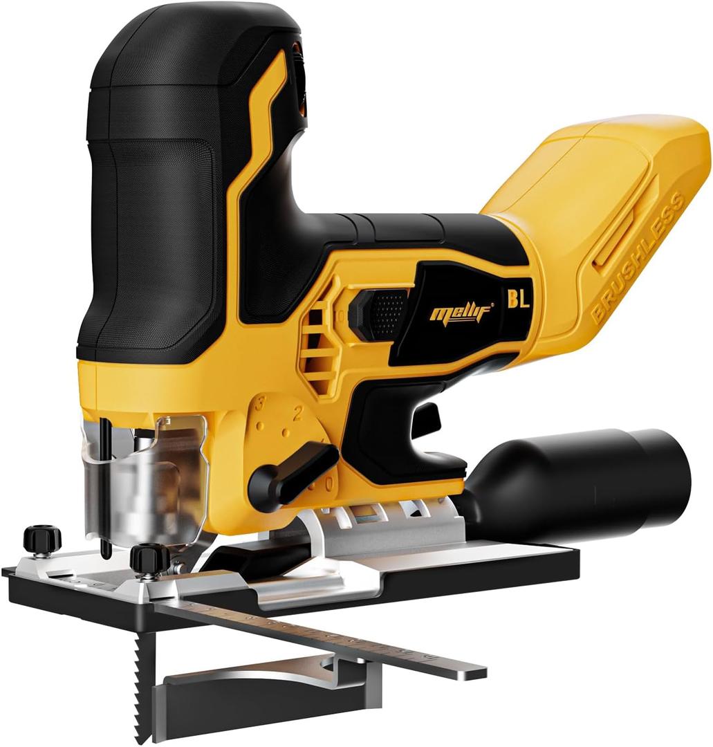 Cordless Jig Saw Compatible with Dewalt 20V MAX Battery (Tool Only), Brushless Orbital Tool w/ 3800 SPM Blade Speed, 6 Variable Speed, Bevel Angle (0-45), 4 Orbital Settings, LED Light