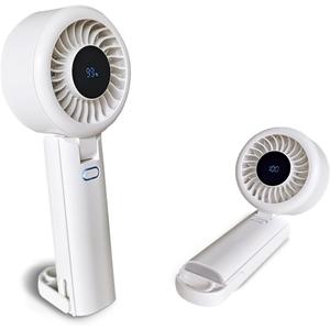 Portable Handheld Fan,4000mAh Rechargeable Personal Mini Fan with Digital Display,1-100 Speeds Adjustable,20 Hrs Cooling,Quiet Operation,Small Fans for Travel, Vacation, Beach,Camping (White)
