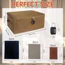 Lockable Adult Toy Storage Organizer Lock Box Toy bags container case with 6 Drawstring Bags 3 Sizes, Large capacity 15 x 10 x 6.3 Inches (Dark Brown)