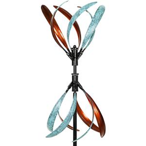 Wind Spinners Outdoor Metal Large Wind Spinner with Stake for Yard and Garden, Garden Wind Sculptures & Spinners, Ideal Gift for Family (13'' W x 70.5'' H)
