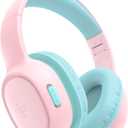 Tronsmart KH02 Kids Headphones Volume Limit 74/85/93dB, 45H Playtime, 3.5mm Jack, Foldable, Wireless Headphones with Microphone for School/Travel/Plane (Princess Pink)