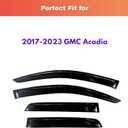 KPY Rain Guards Fit for 2017-2023 GMC Acadia, Out-Channel Window Visors Vent Wind Deflectors 4PC, Car Accessories for 17-23 Acadia