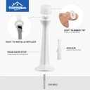 HOMOTEK 12 Pack Heavy Duty Solid Rigid Door Stop with Soft Rubber Tip, Zinc Die Cast Door Stopper Protect Wall & Door,White