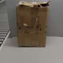 OasisCraft 18 Inch Outdoor Prelit Christmas Tree with Multi-Color Lights, Snow Flocked Artificial Holiday Planter Filler with Pinecones, Battery Powered for Porch, Urn & Garden Decor