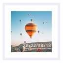 JCJMY 22x22 Picture Frame White with 18x18 Mat, Display Photo 18x18 with Mat or 22 x 22 Without Mat, Wall Hanging Large 22x22 Poster Frame with Shatter Resistant Plexiglass, White