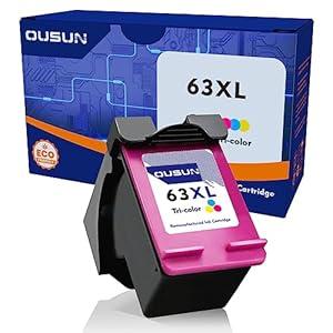 ousun Remanufactured 63XL Tri-Color Ink Cartridge (1-Pack) 63 XL Ink Cartridge Replacement for HP Ink 63 Works with Officejet 3830 4650 5200 5252 5258 Envy 4520 4512 Printer HP63(1 Tri-Color)