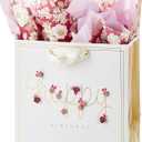 Hallmark Signature 7" Medium Birthday Gift Bag with Tissue Paper (Pink Flowers) (1 Count (Pack of 1))