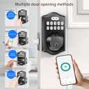 keyless Entry Door Lock deadbolt with Handle Set- Front Door Fingerprint Smart Locks with 2 Lever Handles-Keypad Code Deadbolt -App Control,Auto Lock, Easy to Install