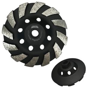 4 1/2 Inch Segment Diamond Cup Wheel for Grinding and Cleaning Surface Stone Concrete Granite Marble Masonry Brick with 5/8-11 Threaded Angle Grinder Wheels Cup