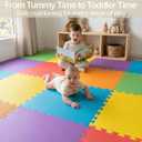 FlooringInc Baby Play Mat for Floor, Extra Large 2'x2' Foam Floor Tiles for Kids, Soft Interlocking Puzzle Mat, 1/2 Inch Thick, Non-Toxic EVA (Rainbow, 48 Tile Pack, 192 Sq Ft)