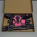 PHOEPET No Pull Dog Harness Medium Reflective Front Clip Vest with Handle,Adjustable 2 Metal Rings 3 Buckles, (M, Pink)