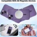 Magnetic for iPhone 14 Phone Case for Women/Men, Shockproof Matte Luxury Soft Metallic Luster Design with Camera Lens Protector, Compatible with Magsafe Case for iPhone 14 6.1"-Purple