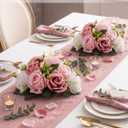 BLOSMON Dusty Pink Flower Centerpieces for Wedding: 10 Pcs, Faux Roses