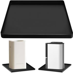 CIEOVO Dehumidifier Drain Pan Silicone Mat, Non-Slip Leak Dehumidifier Tray Soft Bottom Pad Portable Dehumidifier Silicone Mat with Raised Edge Drip Mat for Floor Protector 23.62"X19.68" (Black)