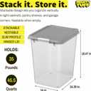 Mighty Tuff 35 lb Pet Food Storage Container with Airtight Lid, Clear, Large