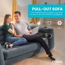 Intex Inflatable Pull-Out Sofa: Velvety Surface, 2-in-1 Valve, Cupholder, 46" x 88" x 26" - Blow-Up Couch and Folding Queen Size Air Mattress Bed