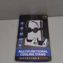 Honghao Controller Charger for PS5/PS5 Slim/Pro: PS5 Stand Cooling Fan and Controller Charger Station, PS5/PS5 Slim/Pro Accessories Vertical Charging Dock for PlayStation 5 Console (White)