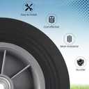 AR-PRO (2-Pack) 10'' x 2'' Flat Free Solid Rubber Tire and Wheel, 3/4" & 5/8" & 1/2" Axles Bore Hole with 2.23" Offset Hub, Replacement 10 Inche Wheel for Dolly Hand Trucks and Wheelbarrows