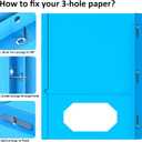 2 x Folders with Pockets and Prongs, 6 Pack Pocket Folders with Prongs