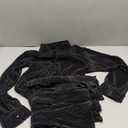 Kaimimei Casual 2 Piece Outfit for Women - Linen Long Sleeve Button Down Shirt + Flare Pleated Wide Leg Pants Sets Streetwear (Medium, Black)