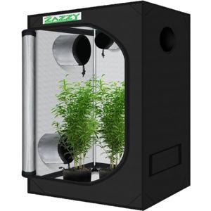 zazzy Indoor Grow Tent, 36"x60"x78" Mylar Hydroponic Plant Growing Tent with Observation Window and Waterproof Floor Tray for Plants Indoor